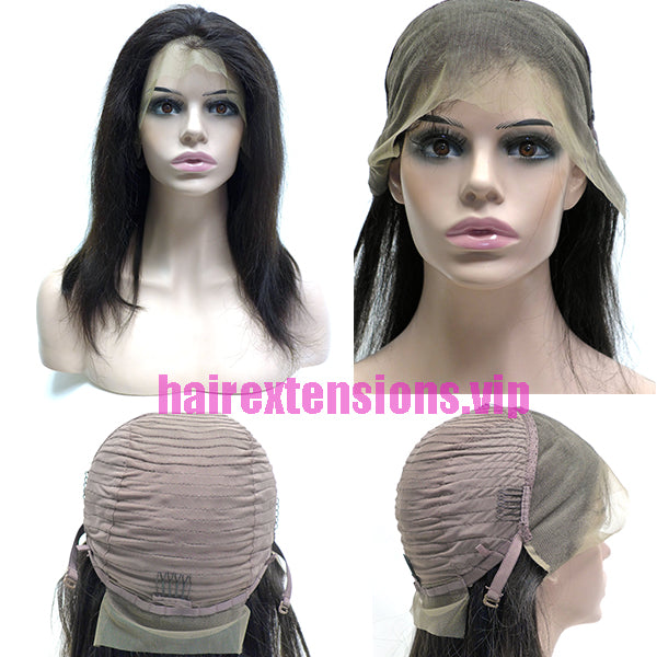 26"  lace frontal wig straight with high density - video show