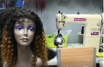 we make a curly  lace wig with 1b/30  color - video show