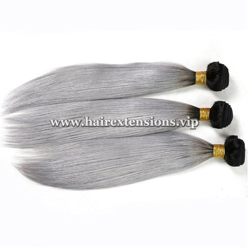 gray straight hair extensions 