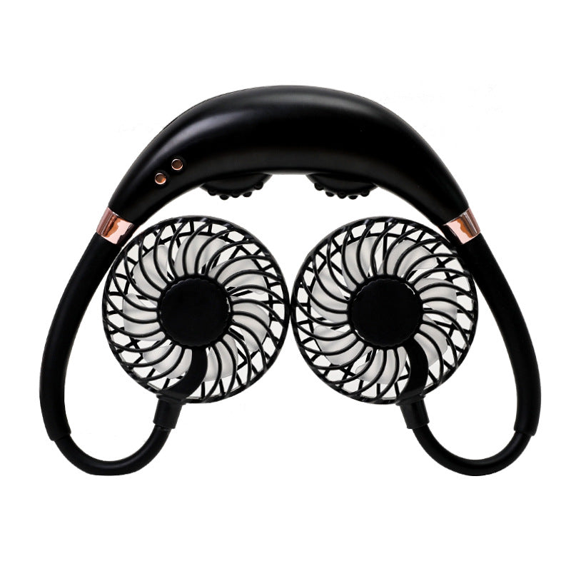 Portable Small Neck Fan USB Rechargeable Adjustable Speeds Neck Cooling Fan