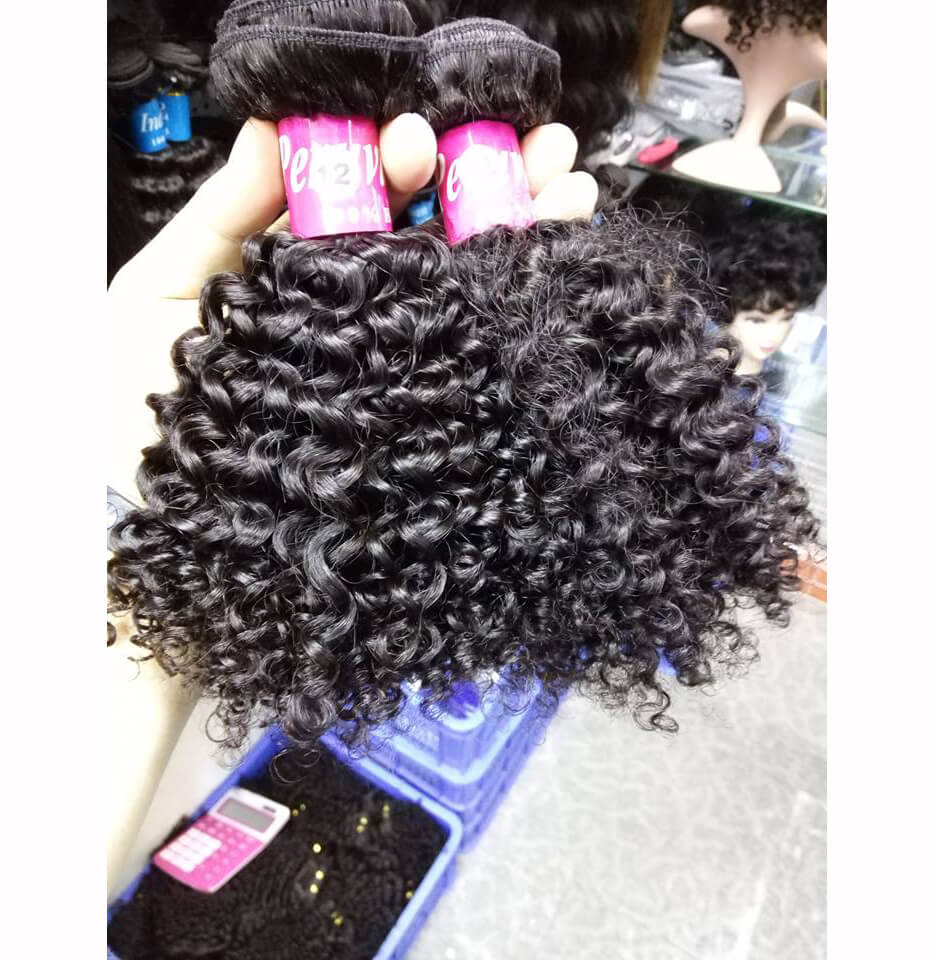 kinky curly human hair bundle 