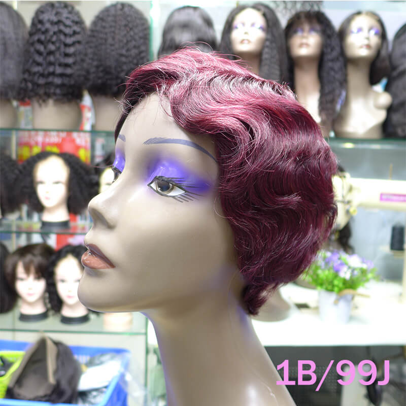 Pixie Style Wig Short  Fashional  Human Hair Made