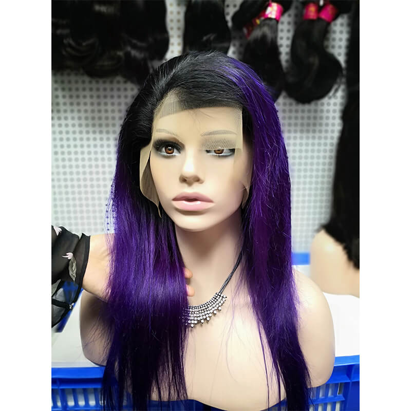 Lace Front Wig Color 1B/Purple