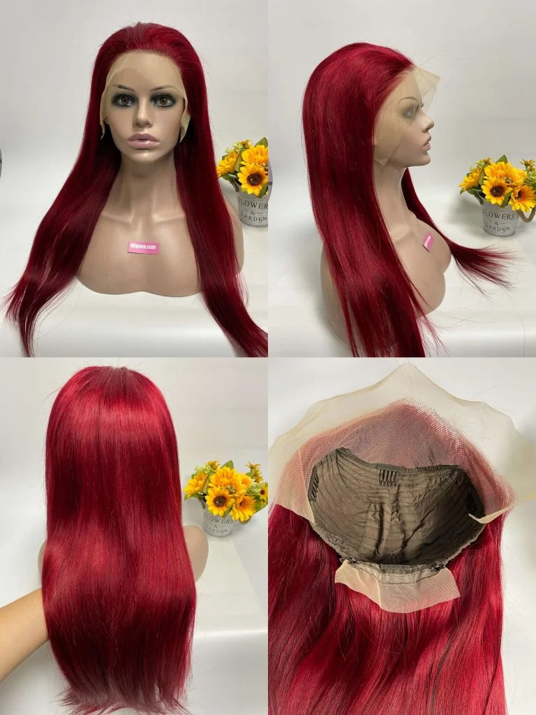 A-57 Straight 13*4 Lace Frontal Wig 99J COLOR  22inch