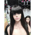 Fringe Style Real Hair Wig Black 20 inch
