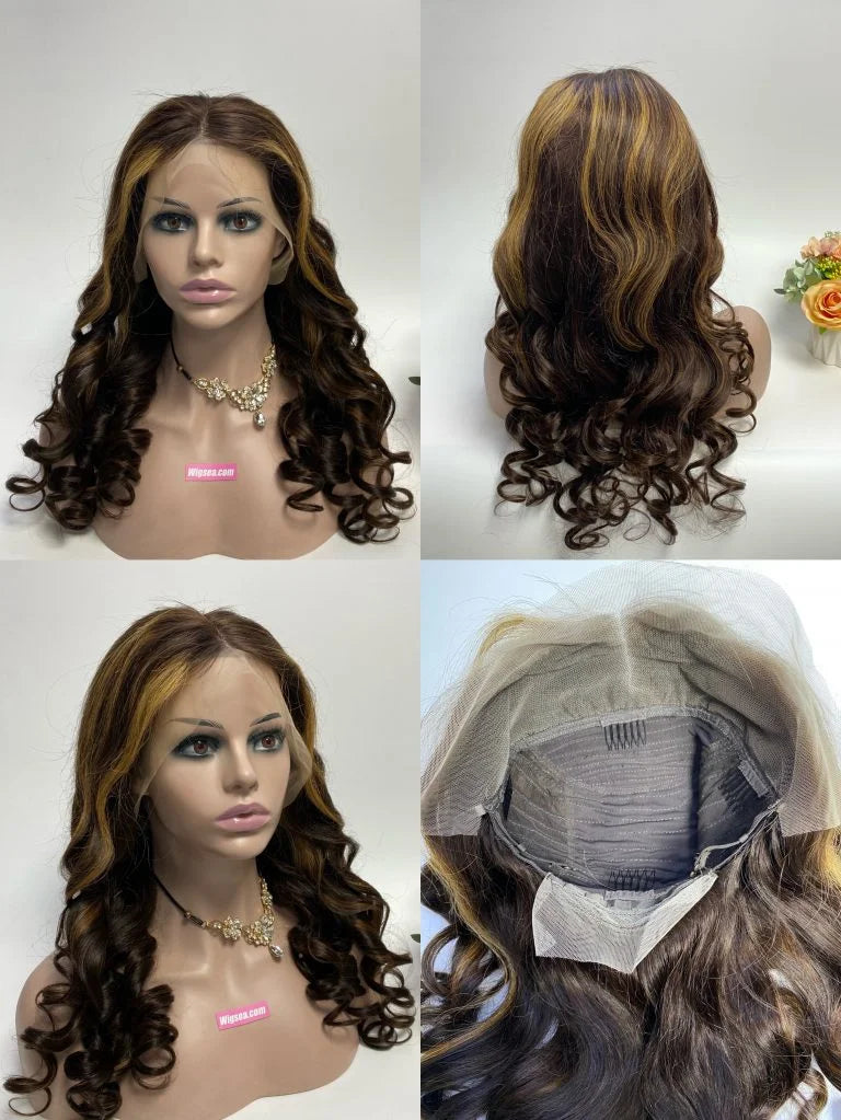 A-54  Loose Wave 13*4 Lace Frontal Wig Color P4/27/2  22inch