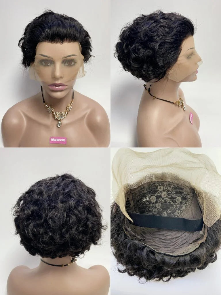 A-05 Raw Short Pixie 13×2″ T Lace Wig