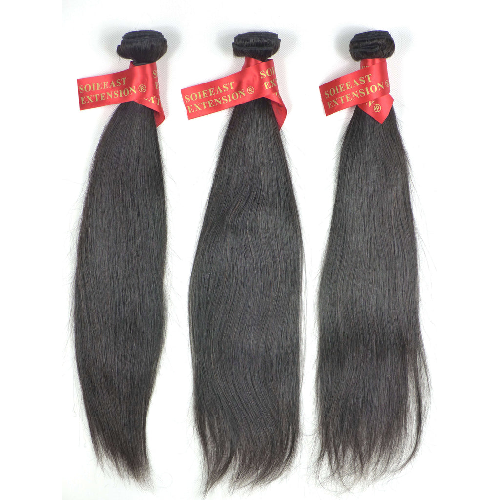 Extensões de cabelo preto cabelo malaio liso sedoso 8~30" 3 pacotes