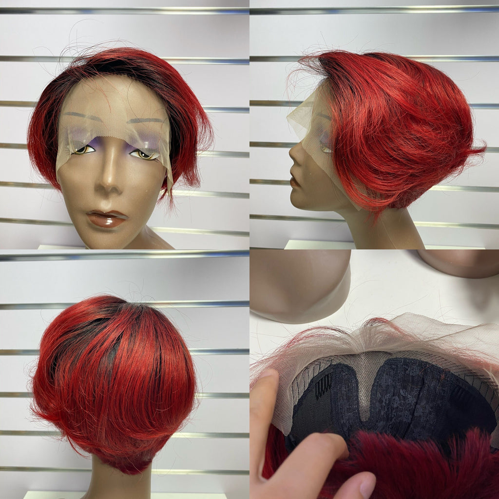 A-06 Short Wavy T Lace Frontal Wig