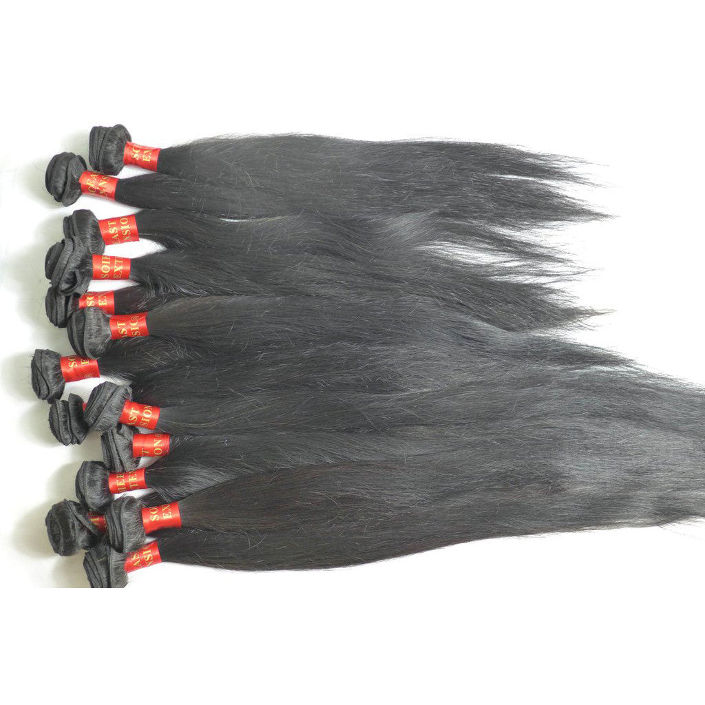 Cabelo cru cabelo não processado 10~30" em linha reta 100% cabelo humano virgem tecido de cabelo brasileiro